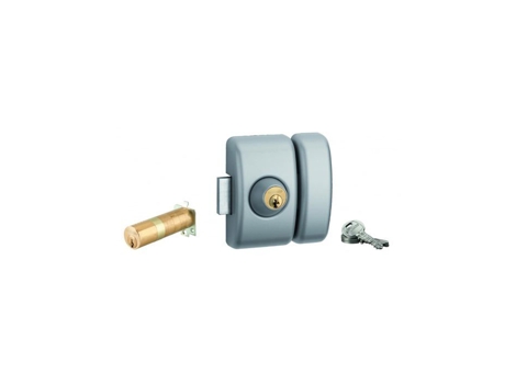 Fechadura Universal de Duplo Cilindro THIRARD com Lingueta Hg5 3 Chaves Prata 00080475