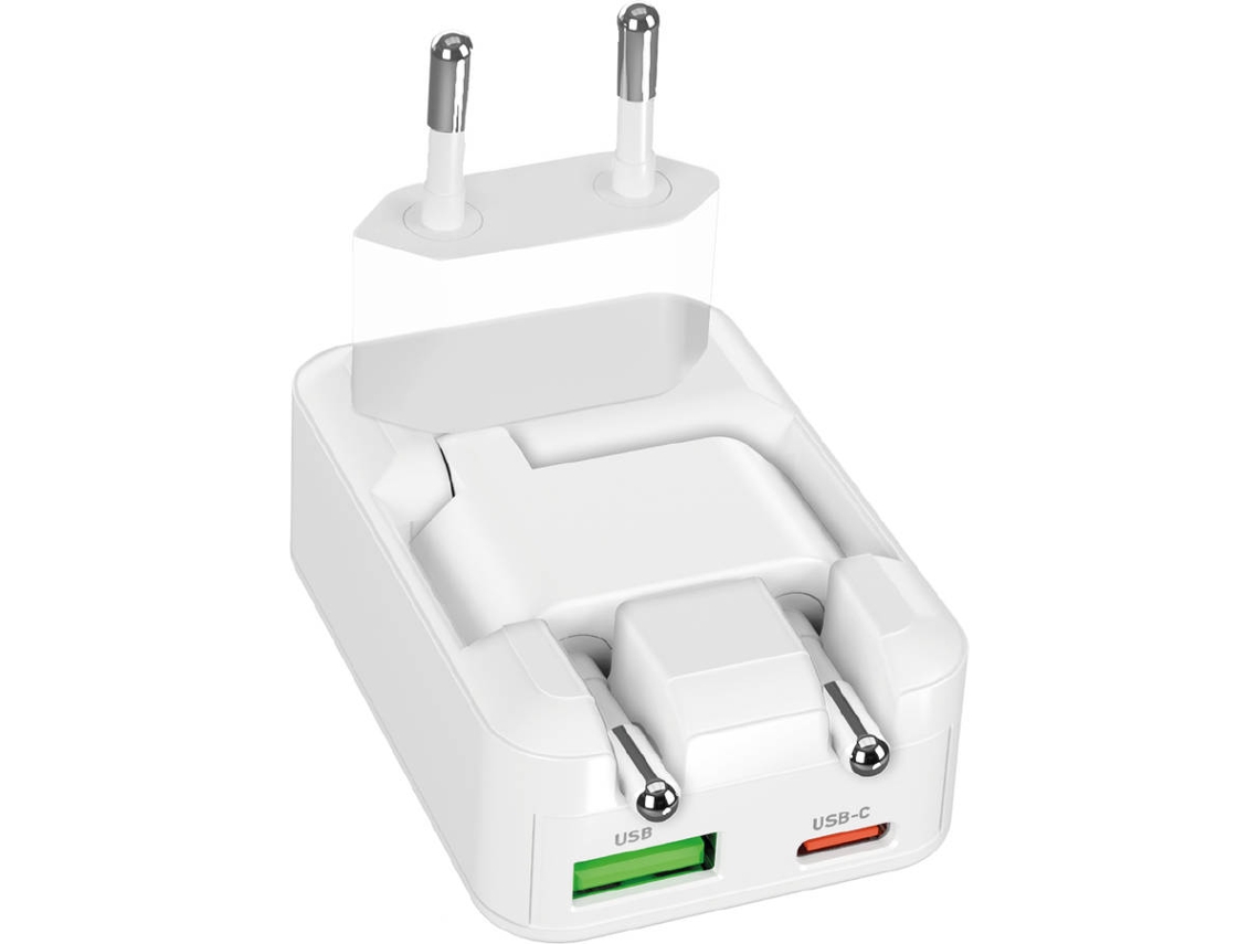 Carregador de Viagem SBS Flexi Portátil (45W - Branco)