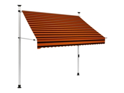 Vidaxl Toldo Retrátil Manual 200 Cm Laranja E Castanho