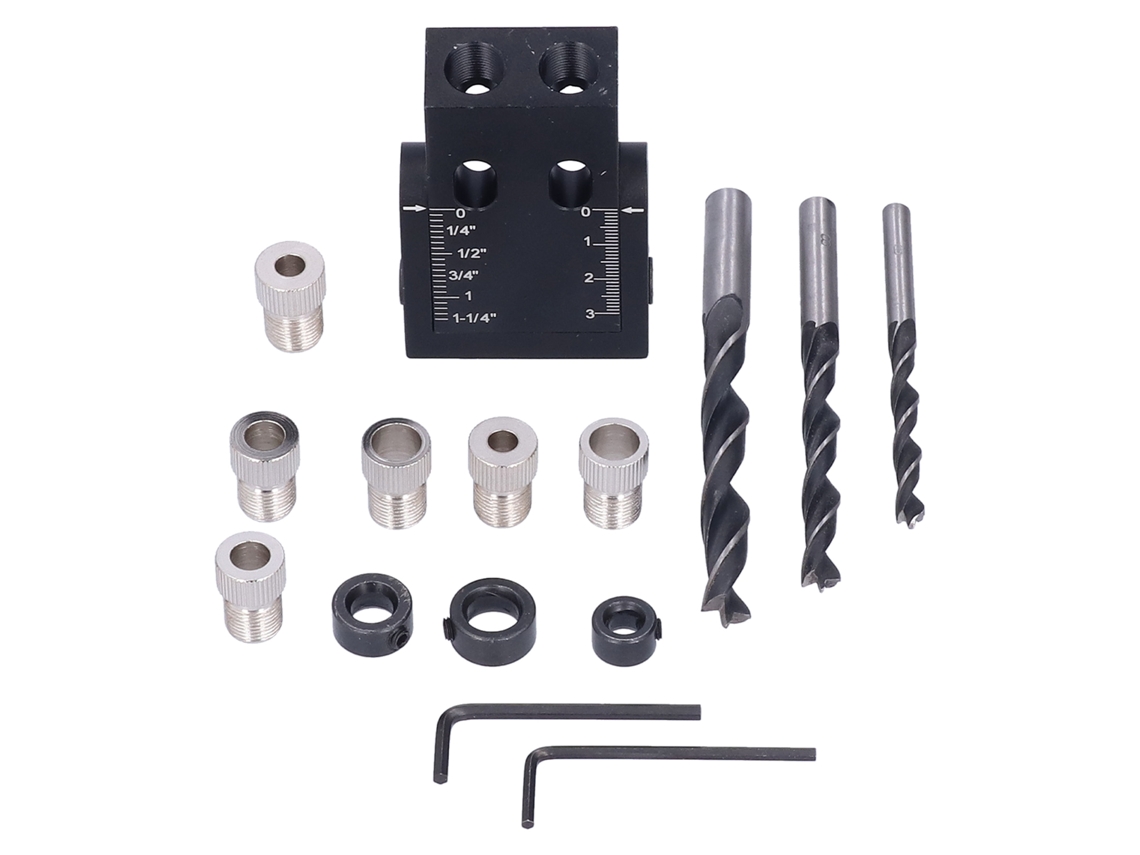 Kit Localizador de Furos Oblíquos 15° com Brocas | S/MARCA
