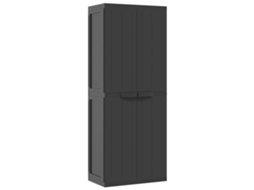 Outdoor Storage Cabinet, Outdoor Storage Cabinets Vidaxl Preto Polipropileno (65 X 37 X 165 Cm (31 X 31 Cm))