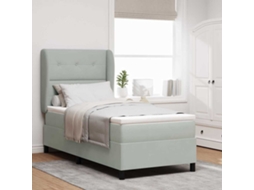 Vidaxl Cama Box com Cabeceira Cinzento claro 200 X 100 Cm Veludo
