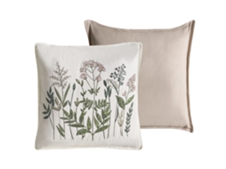 Conjunto De 2 Almofadas Decorativas Beliani Ferna De Algodão Branco/creme 45x45x5