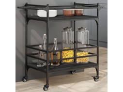 Vidaxl Carrinho De Cozinha 82x40x78,5 Cm Derivados De Madeira Preto