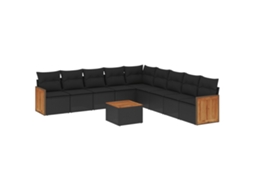 Garden Sofa Set, Garden Sofa Sets Vidaxl Preto Rattan / Vime (n/a)