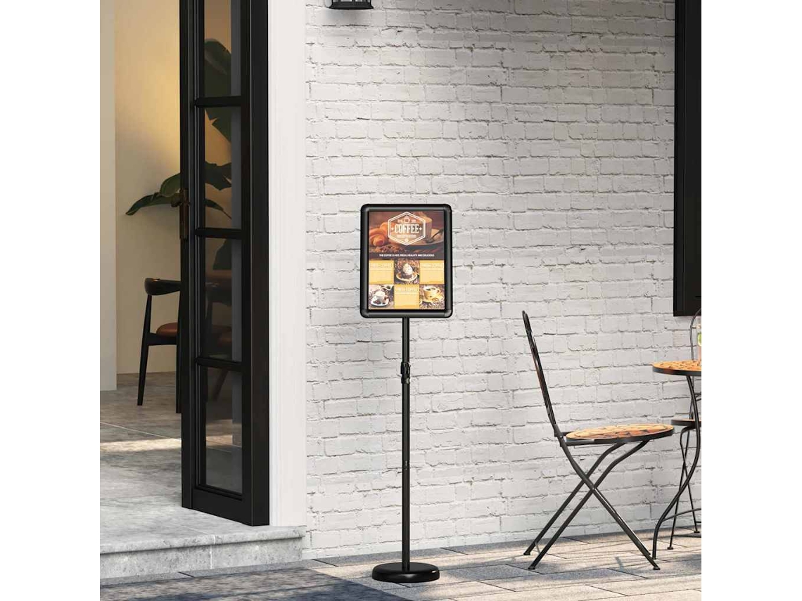 Vidaxl Displays De Feira Preto 30 X 25 X 128 Cm Alumínio