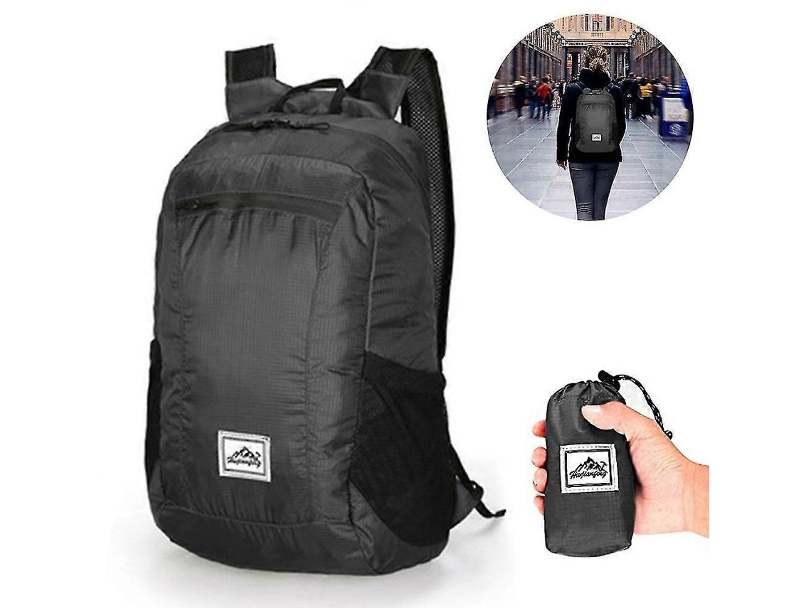 Mochila De Caminhada Leve E Dobrável, Resistente À Água, Preta, Para Transporte E Organização Prática Dos Artigos Indicados
