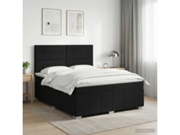 Vidaxl Cama Box Spring Com Colchão Preto 160 X 200 Cm Tecido