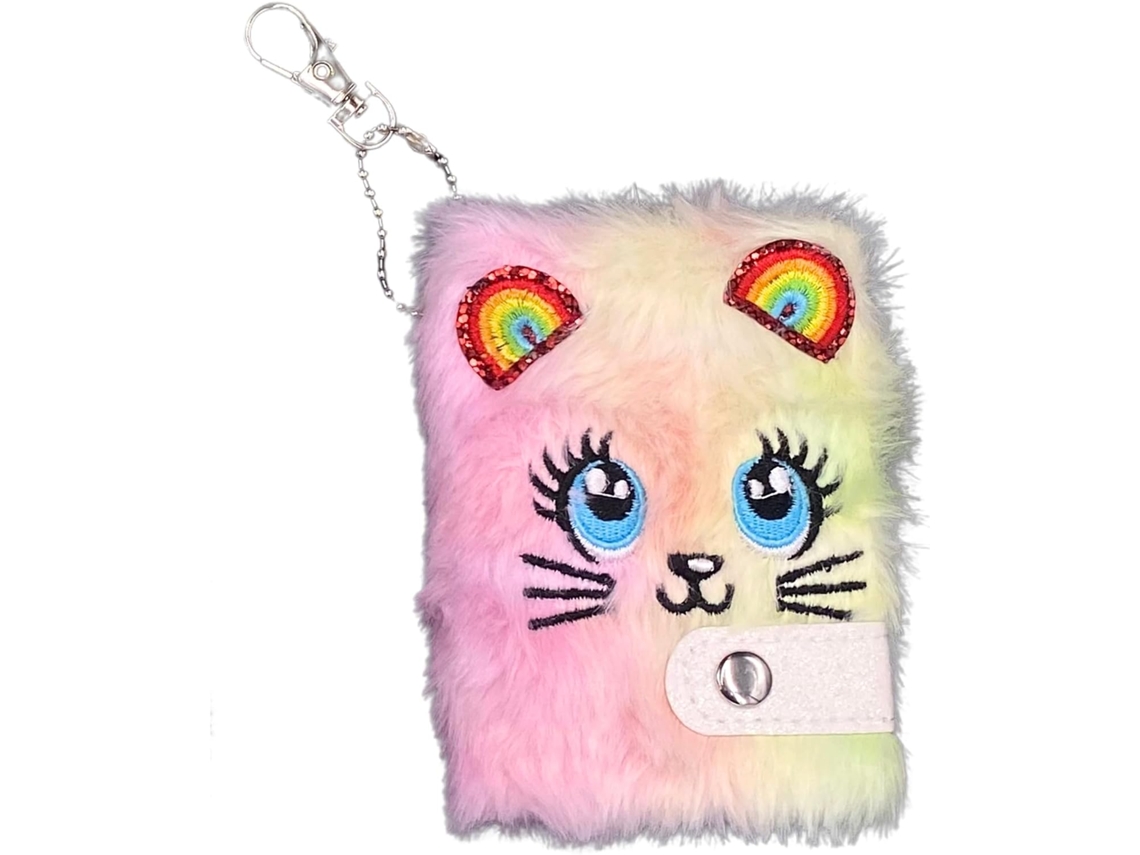 (cor Verde Aleatória, 1 Unidade) Mini Caderno De Bolso Fofo De Gato De Pelúcia Com Folhas Internas Em Branco