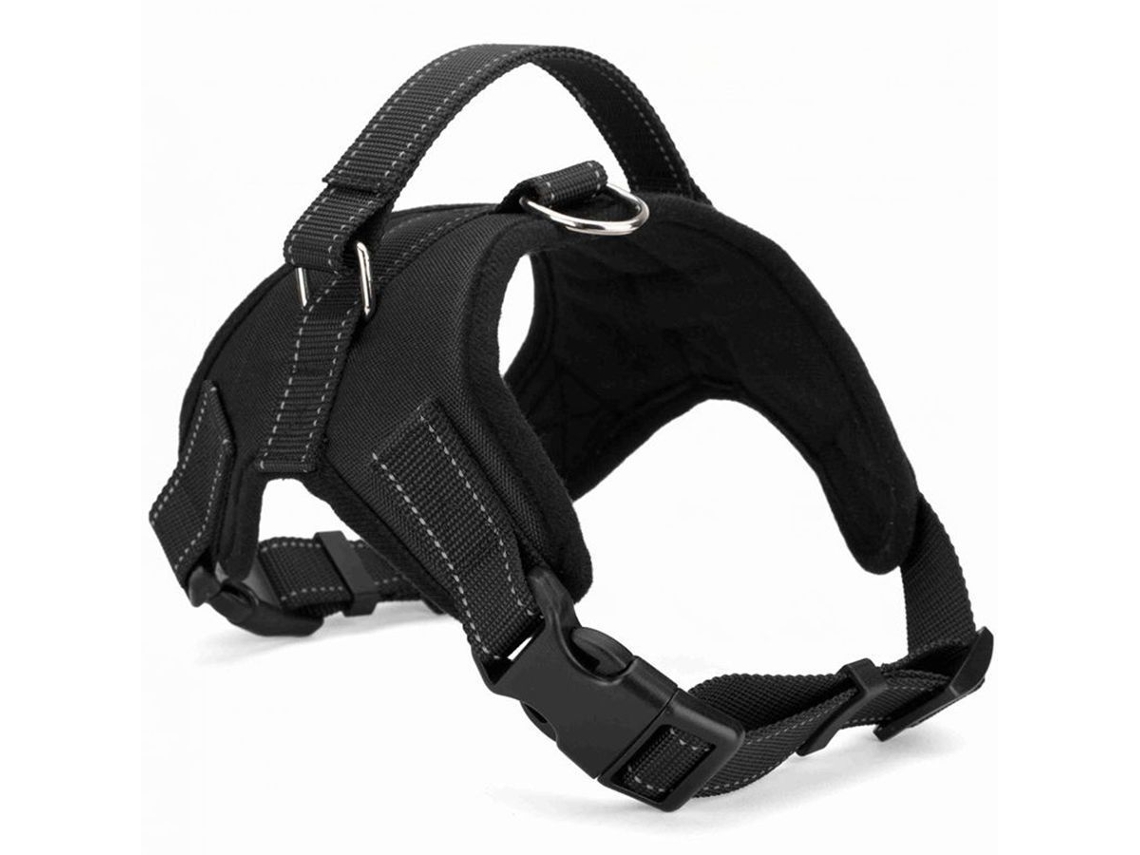 Peitoral Cães Médio/grande, Tamanho L, Preto, Ajustável, Acolchoado Macio, com Alça ZYBLSSBB