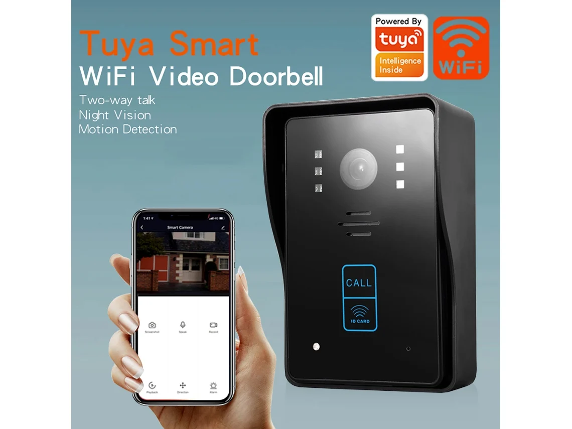 Campainha Inteligente Wifi com Câmera Hd e Intercomunicação