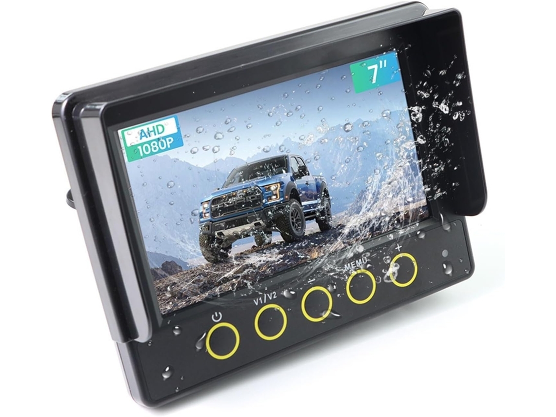 Monitor Automotivo À Prova D'água Ip68 De 7 Polegadas, Tela Ips De 2 Canais, Compatível Com