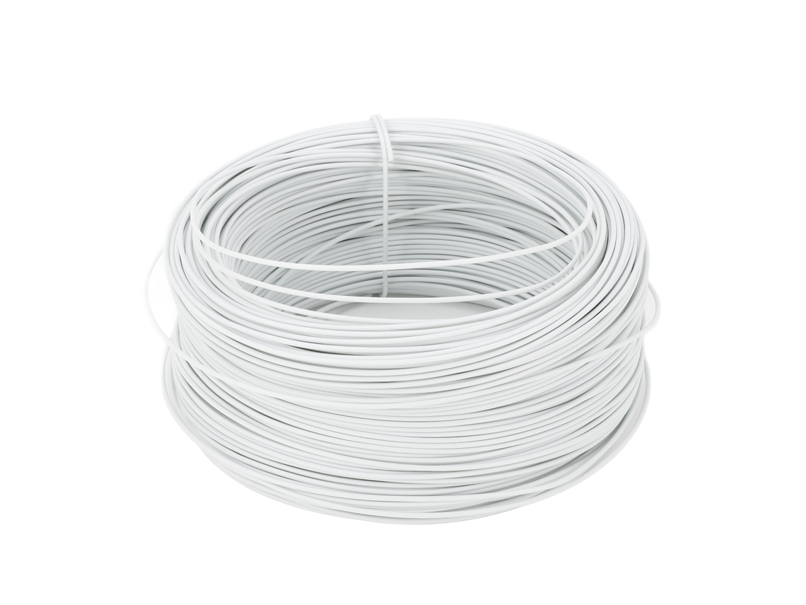 Alambre De Hierro Galvanizado Electrolítico 0.55mm 85m Pvc Blanco Flexible Para Atar Cables Resistente