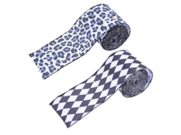 Rolo de Seda com Padrão Diamante e Padrão Vaca em Preto e Branco LAXISCREED