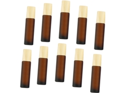 Conjunto De 10 Frascos Roll-on Marrons Recarregáveis Para Óleos Essenciais, Em Vidro, Para Viagem