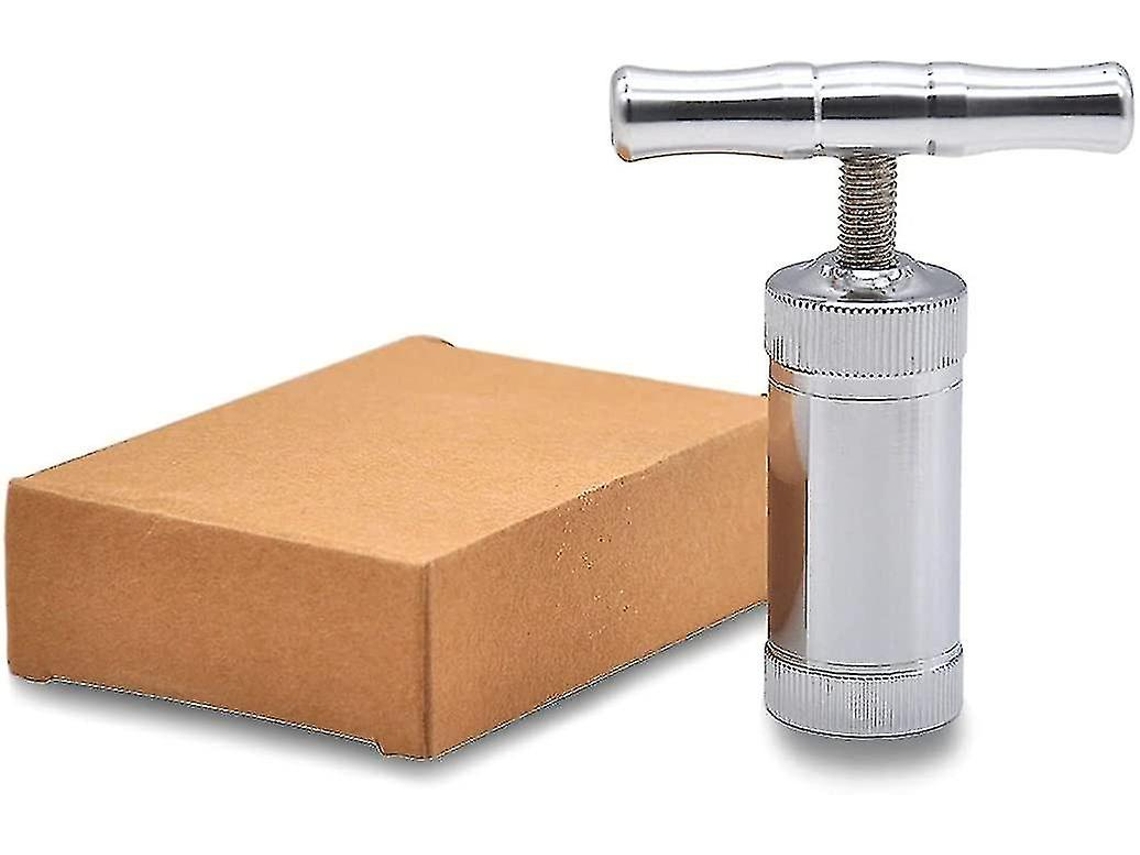 Ferramenta de Prensa de Polen T de Aço Inoxidável Resistente Duradera Premium Anodizada para Armazenamento e Trituração (prata)
