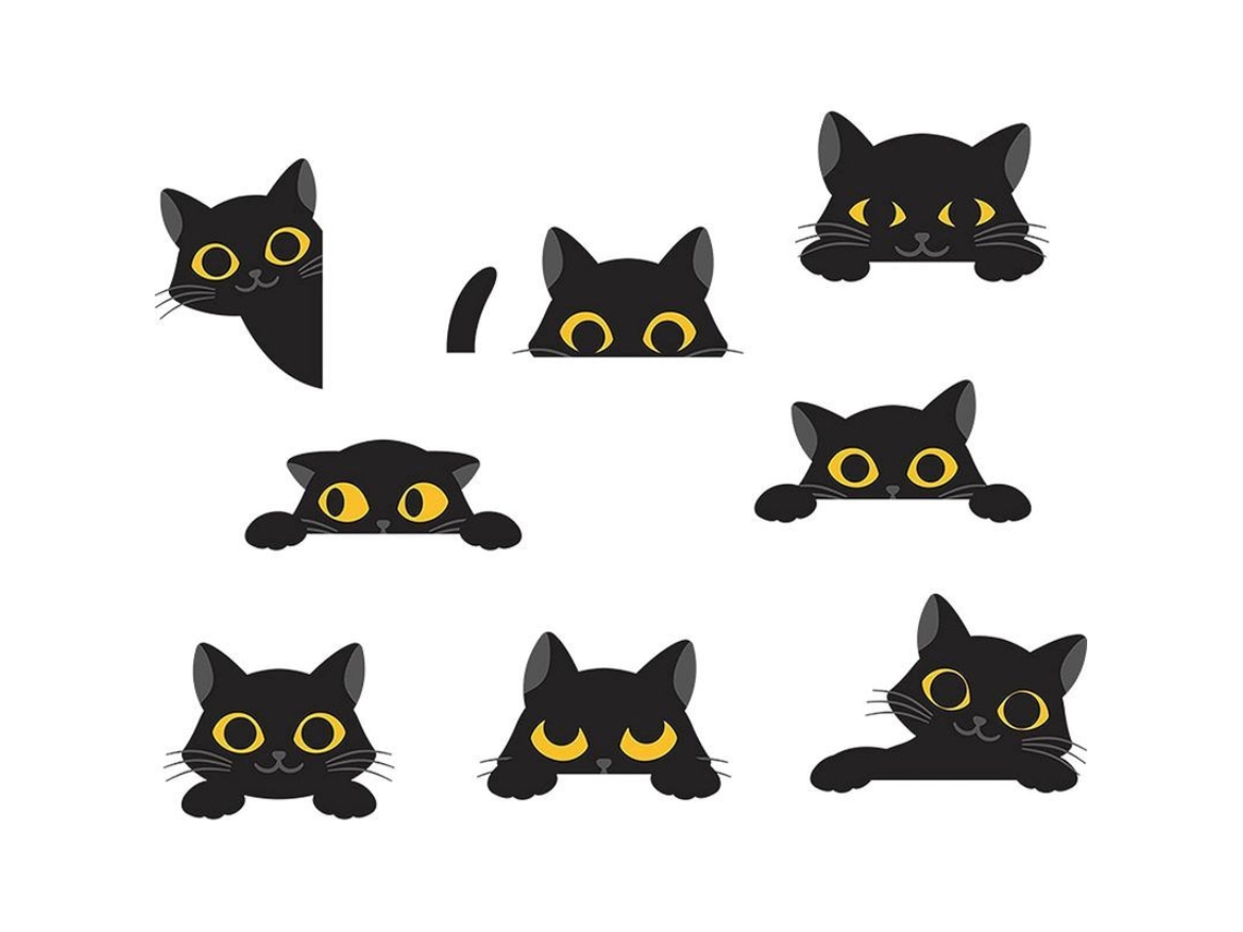 Linjou Adesivo De Gato Preto Para Halloween, Adesivo De Interruptor De Luz Fofo E Desmontável