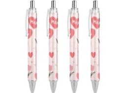 Canetas Esferográficas Divertidas, Modelo: Mom Love Com Corações E