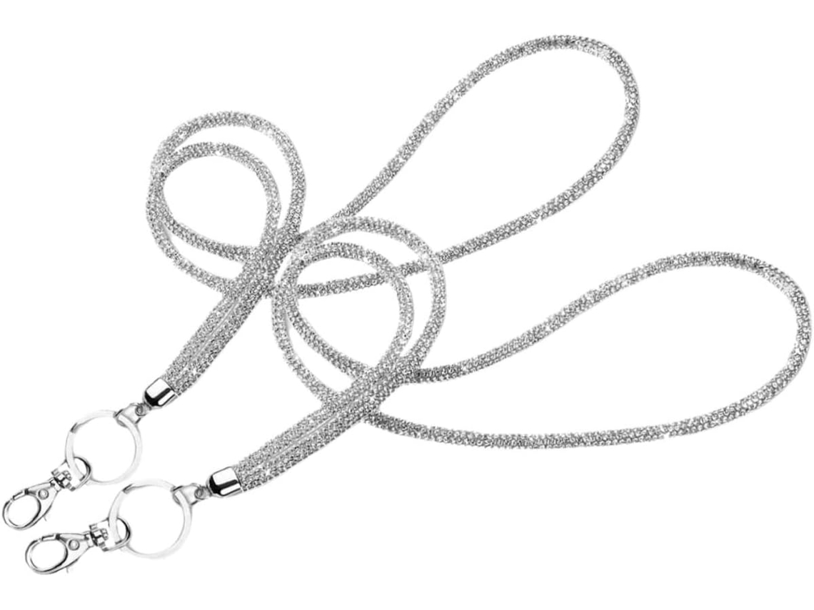 Conjunto de 2 Pulseiras de Celular com Strass e Porta crachá. SFUSHOS
