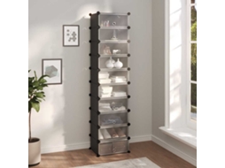Vidaxl Sapateira 44x32x174 Cm Pp Preto