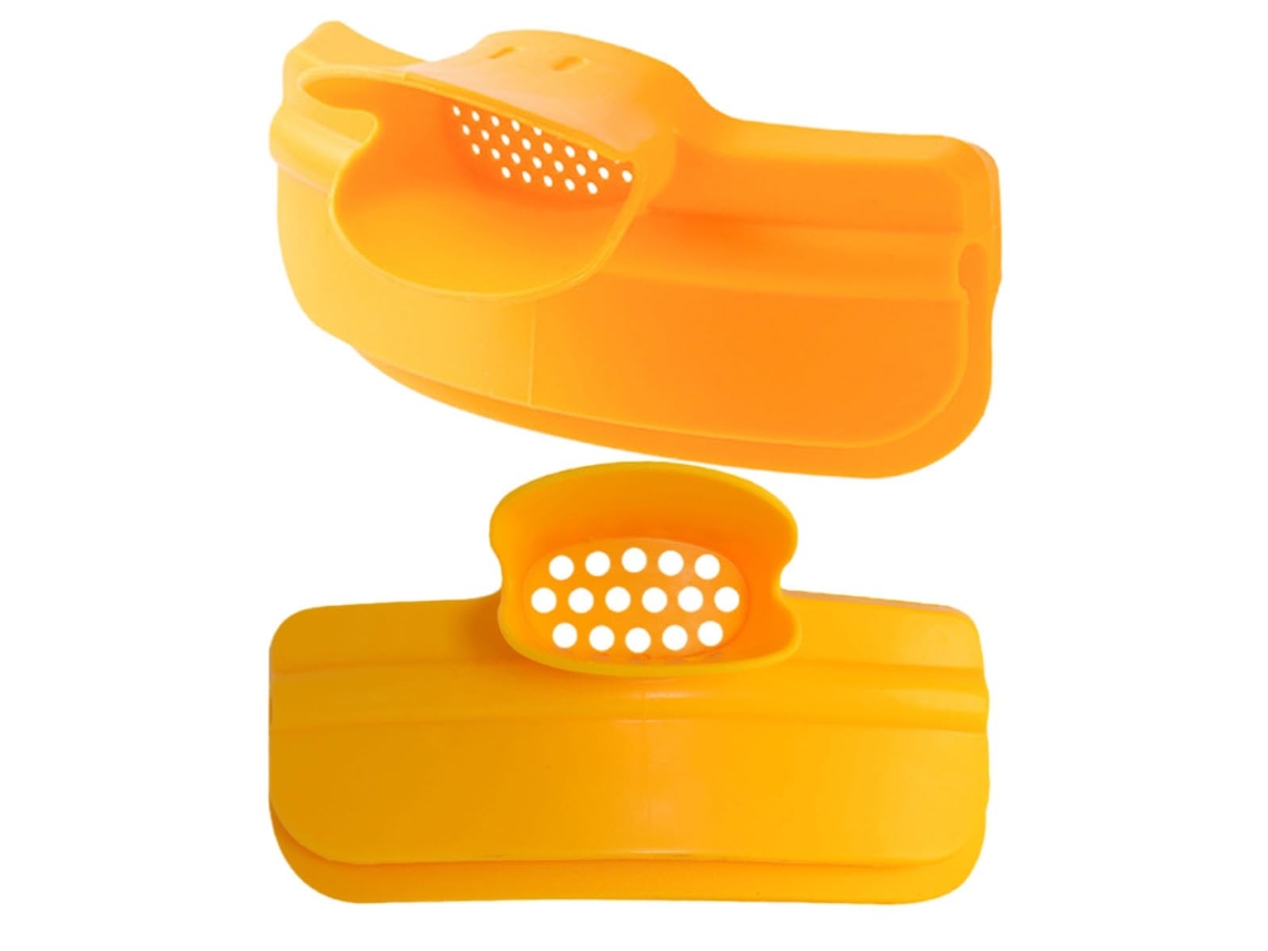 Funil Reutilizável Totority 2 Peças Para Bordas De Panelas, Amarelo, Seguro E Fácil De Usar Para Despejar Líquidos Na