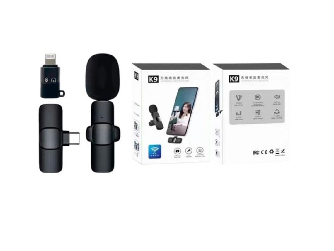 Conjunto de 2 microfones de lapela sem fio, com adaptador tipo C STELASPLEN