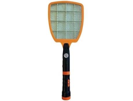 Raquete de Insetos Lucifer com 5 LEDs e Visor Triplo, 18 x 21 cm, 54 cm, Recarregável USB