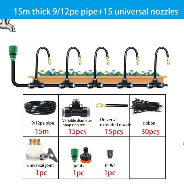 Kit de Irrigação Automática MDUG com aspersor e tubo de 15m