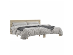 Bed Frame, Bed Frames Vidaxl Marrom Madeira Processada (200 X 200 Cm)