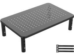 Lurelia Suporte Para Monitor Ajustável, Ergonómico, Antiderrapante, Com Ventilação, Em Aço, Em Preto