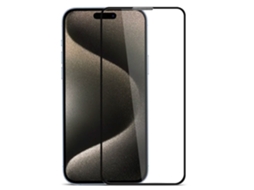 EVELATUS Full Cover Vidro 2.5D para Apple Iphone 15 Pro Max Antiestático / Cola Japonesa Preta