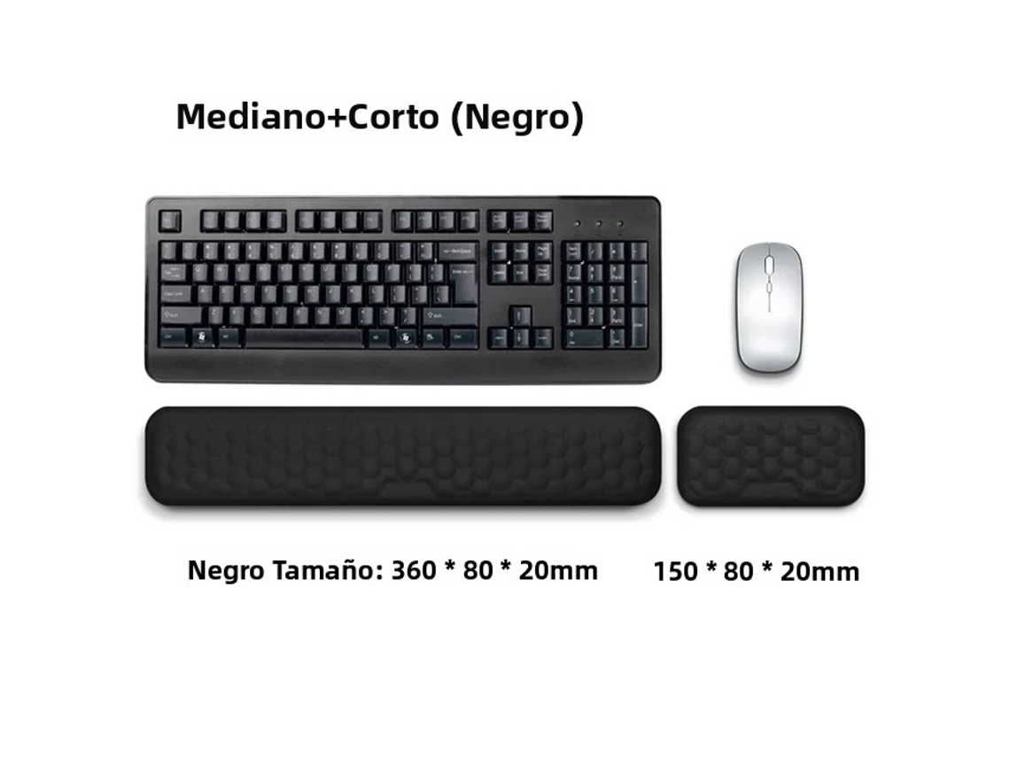 (médio + Pequeno - Preto) Teclado, Mouse E Apoio De Pulso Ergonômicos - Protegem E Relaxam Seus Pulsos Enquanto Você Digita No Escritório
