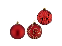Bolas de Natal KRIST 6 cm 6 Unidades Vermelho Plástico