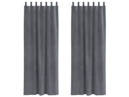 Conjunto 2 Cortinas Opacas Vidaxl Cinzento-claro Veludo (140 X 225 Cm)