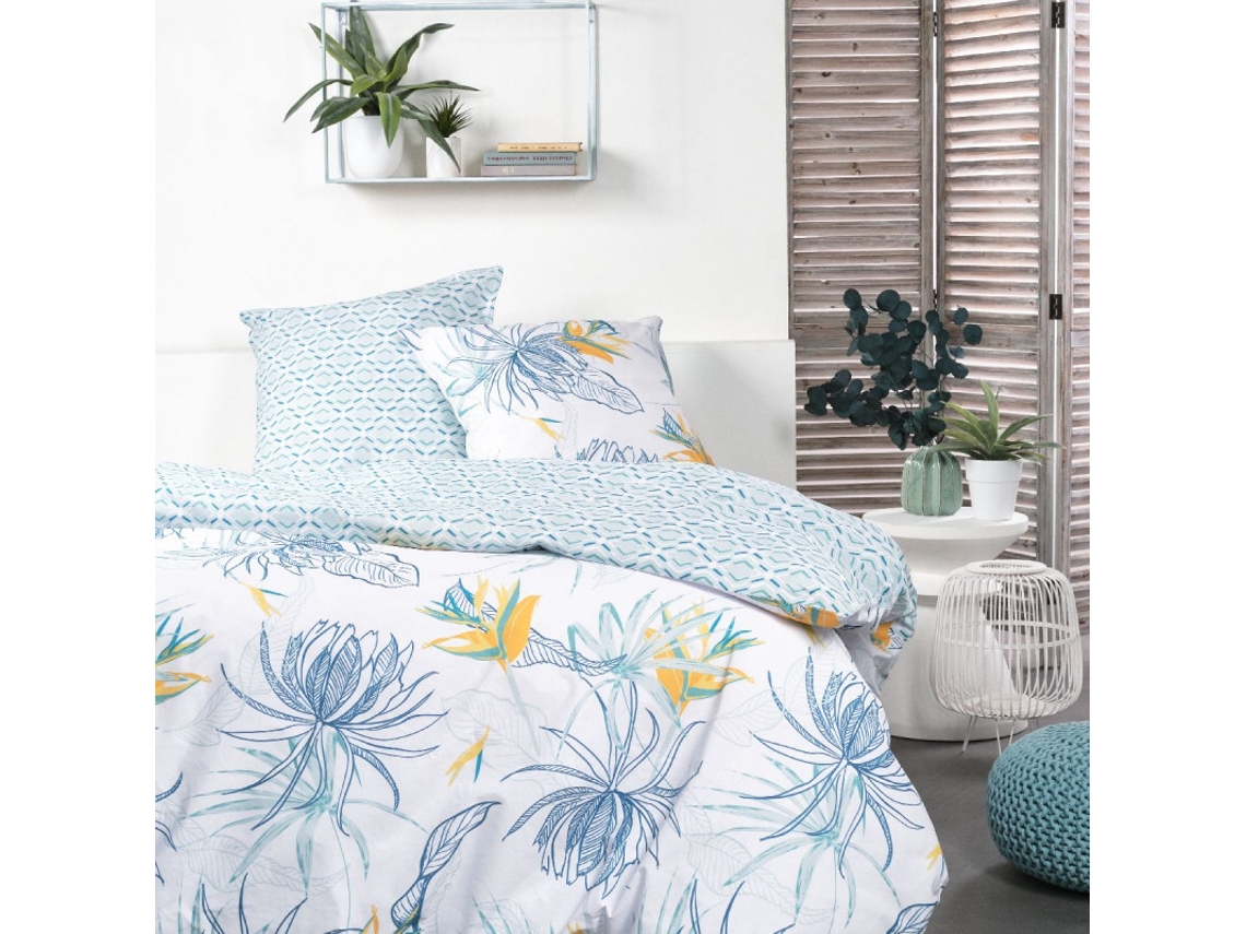 Capa de Edredão Impressa 2 Capas Quadrantes Qualidade 100% Algodão M/Tropic 220X240Cm MEVAK LIVING