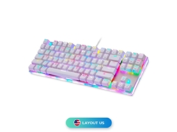 Teclado mecânico branco para jogos Motospeed K87S