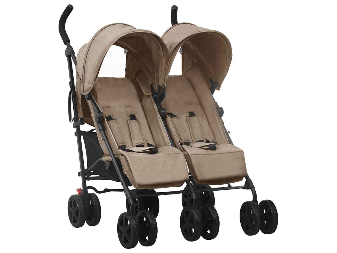 Twin Stroller, Twin Strollers Vidaxl Cinzento-acastanhado Aço