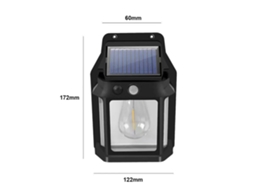 Lâmpada Solar Parede Tungstênio Sensor Movimento