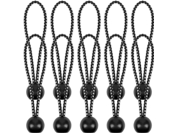 Cordas Elásticas Com Bola, 10 Unidades, Preto, Branco, Resistente, Durável, Para Lonas, Barracas, Camping