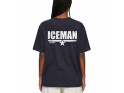 Rockinstone Top Gun Movie Ice Man Heather Navy Adult T-shirt Size:s