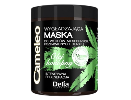 Profissional de Cânhamo Infundido Verde Silkening Máscara capilar Para Cabelos Crespos, 250ml Cameleo