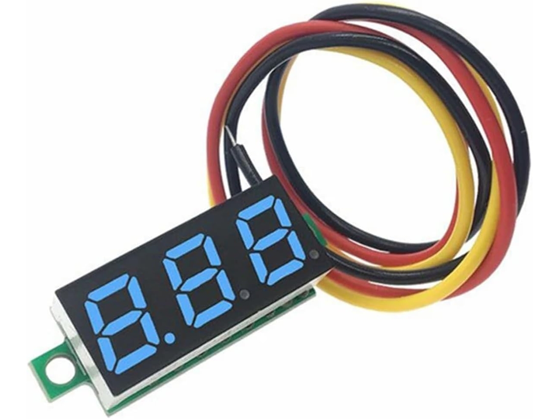 Voltímetro Digital Dc 0v-100v Com Leds Vermelho Azul Verde E Amarelo 0