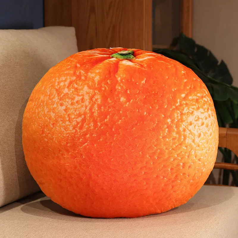 Almofada para Adultos, Almofada de Assento, Almofada de Encosto, Série Frutas Sintéticas MDUG (laranja 40cm)