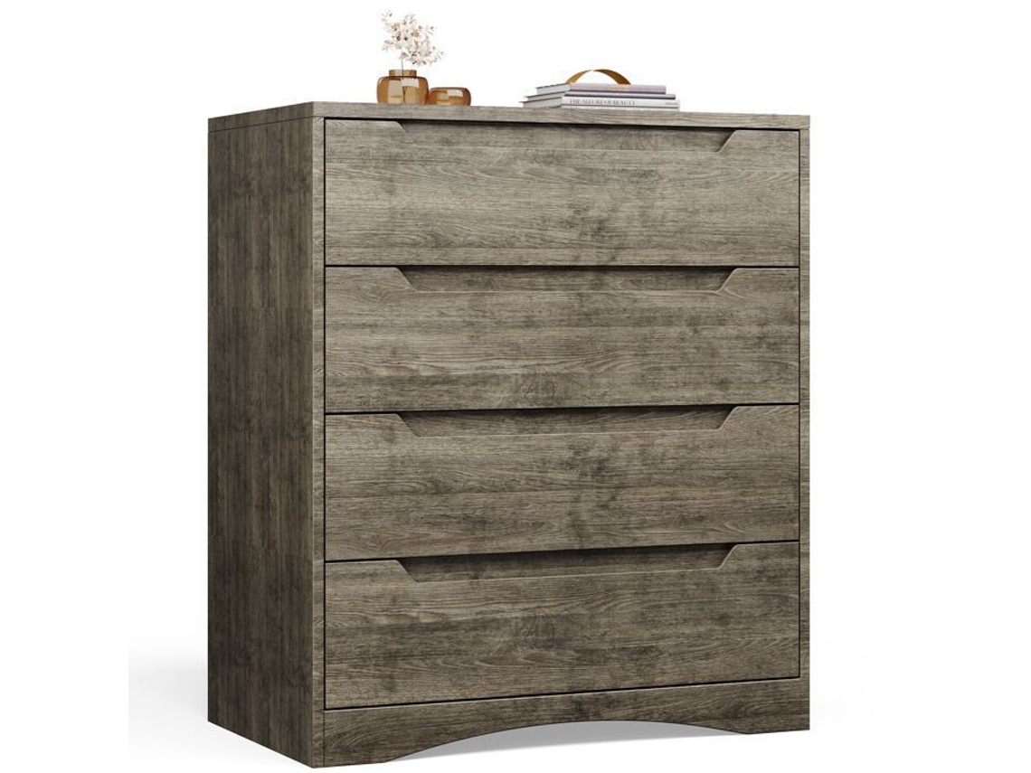 Cômoda escandinava 4 gavetas - MDF - Castanho escuro - 1 peça - 71 x 41 x 82 cm
