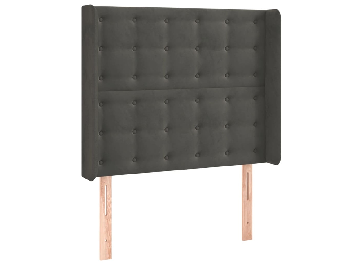 Headboard, Headboards Vidaxl Cinzeto Veludo (103 X 16 X 118/128 Cm)