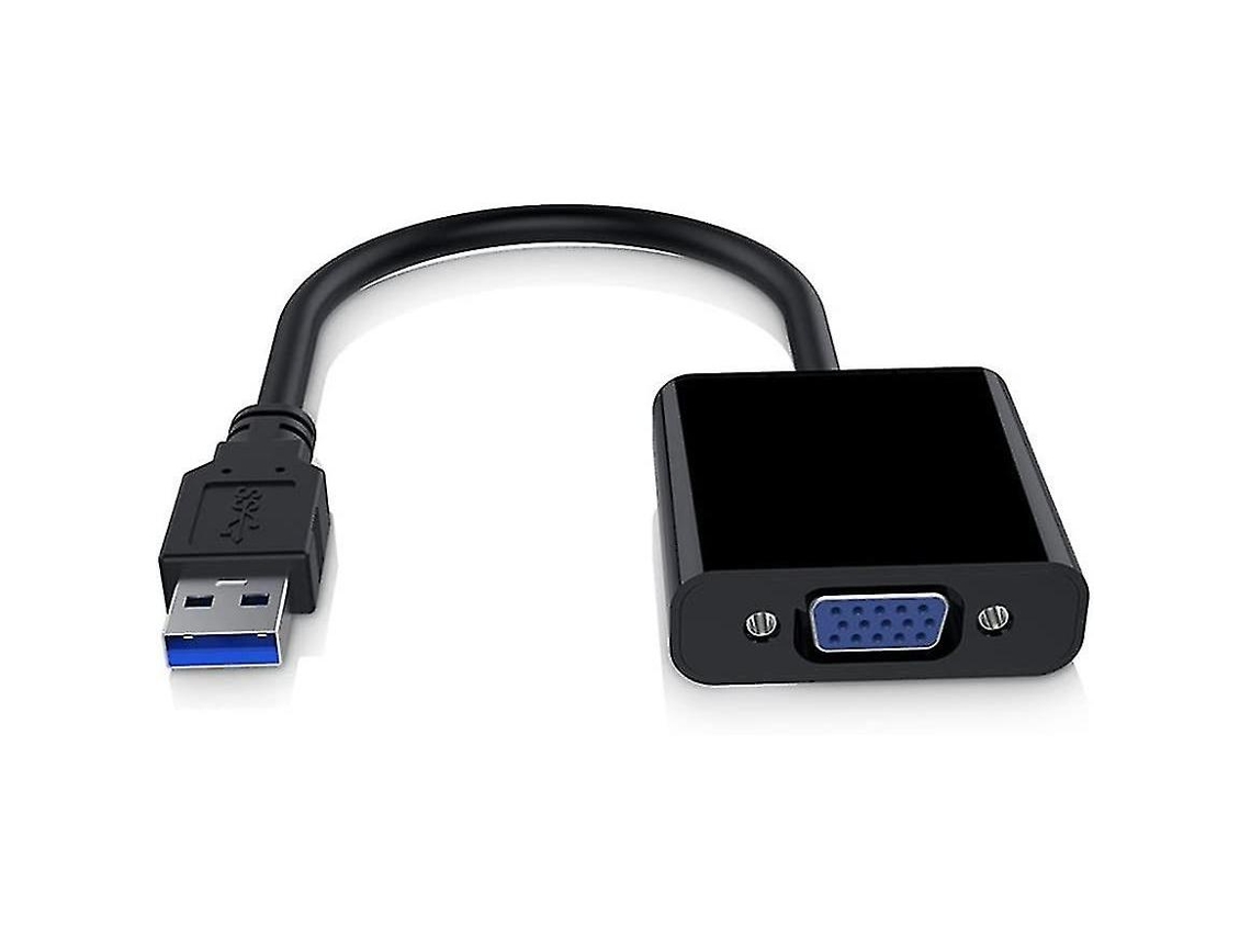 Adaptador conversor USB 3.0 para VGA, cabo adaptador externo, adequado para monitores de vídeo e placas gráficas USB para VGA 1080p.