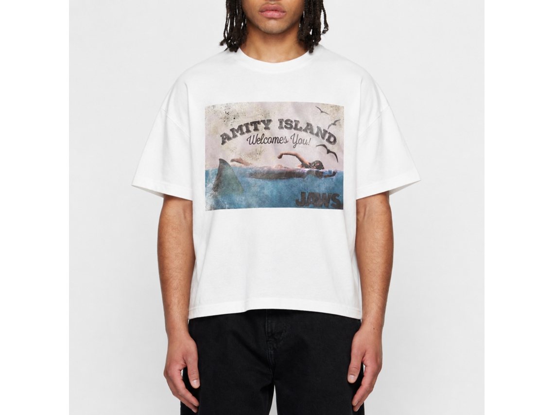 Rockinstone Jaws Movie Welcome White Adult T-shirt Size:xxxl
