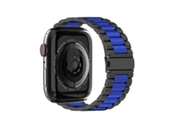 Bracelete Aço Inoxidável Adaptável Preto e Azul para Apple Watch Series 7 41Mm
