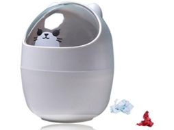 Mini Prateleira De Lixo Cartoon Animais - Forma Gato/urso - Tampão - Ideal Para Escritório/quarto De Banho - Lixeira Plástica Cômica - Lixeira De Resí