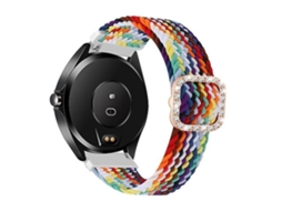 Pulseira Elástica Trançada Ajustável Universal De 20 Mm, Compatível Com Garmin Venu/ Vivoactive 3 Fivela Diamante, Estampa Arco - Íris